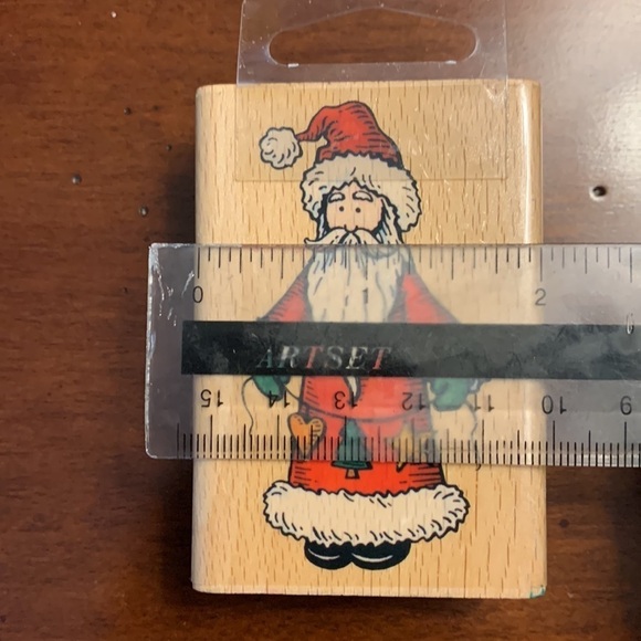 Set of Santa Rubber Stamps One Traditional and Two Folk Style - Picture 5 of 9